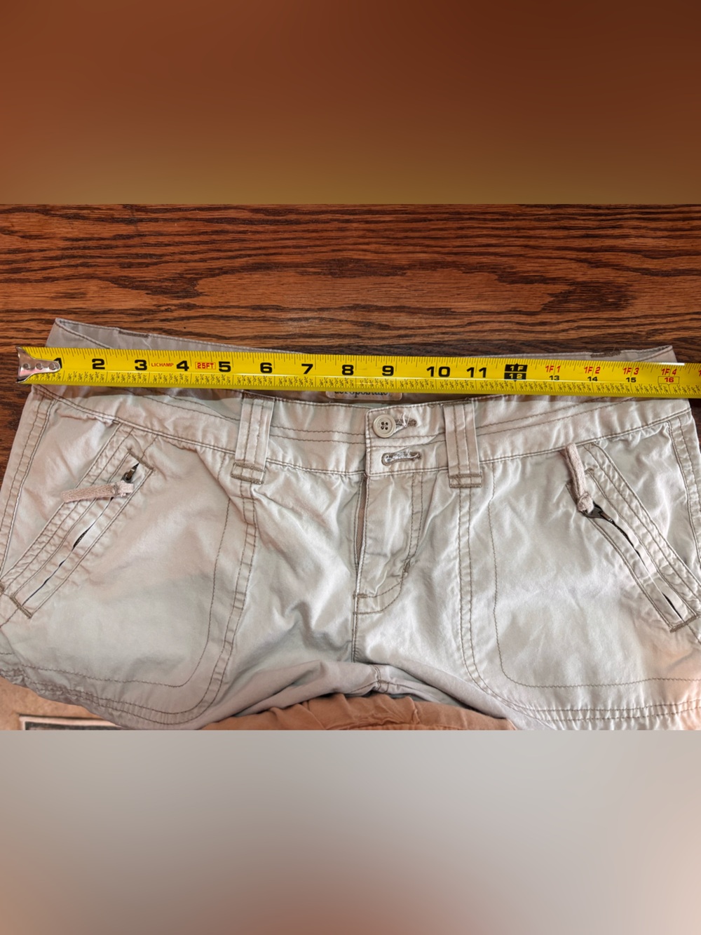 Aeropostale Khaki Cargo Capri Pants Size 7/8 Tan Utility Y2K - Picture 7 of 9